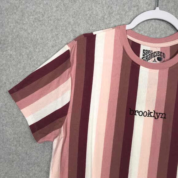 San Francisco Striped Tee - Burgundy and Pink - Picture 4 of 9